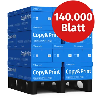 Produktbild von Easyprint Druckerpapier Kopierpapier 140000 Blatt 28 x 5000 A4 Premium Hochweiß CIE 160 PEFC