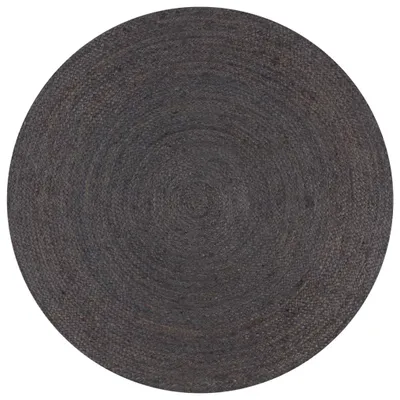 Zdjęcie produktu dla Vidaxl Teppich handgefertigt um 90 cm Jute dunkelgrau