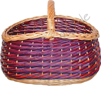 Produktbild von YULKA Einkaufskorb Weidenkorb Geschenkkorb Korb aus Weide Bunt Handarbeit (L) 40 x (B) 33 x (H) 21/33
