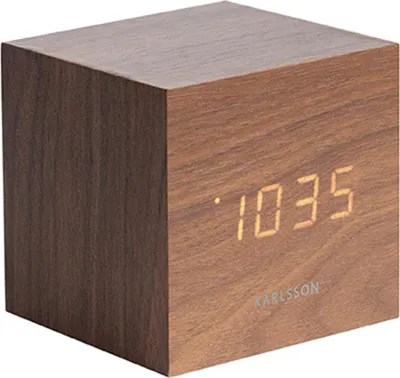 Produktbild von Karlsson - Wecker Mini Cube - Holz - 8x8x8cm