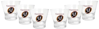 Produktbild von Cachaca 51 Tumbler Glas Gläser Set - 6x Tumbler 2/4cl geeicht