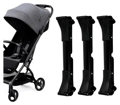 Produktbild von 3 Stück Verbindungsstücke für Zwillings-Kinderwagen, Doppel-Kinderwagen-Verbindungsstücke aus Aluminiumlegierung, verwandelt zwei Einzelkinderwagen in einen Doppelkinderwagen, Schwarz