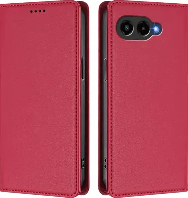 Obrázek produktu pro Kožené pouzdro pro T-Mobile Revvl 8/T Phone 3 5G, magnetické flipové pouzdro zPolyuretankůže se stojánkem Červená