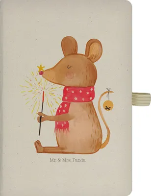 Produktbild von Mr. & Mrs. Panda notizbuch Maus Weihnachten - Transparent - Geschenk, A5 Heft, Schreibheft, Journal, Mäuschen, Frohe, Weihnachtsgruß, Tagebuch, Weihnachtsmotiv