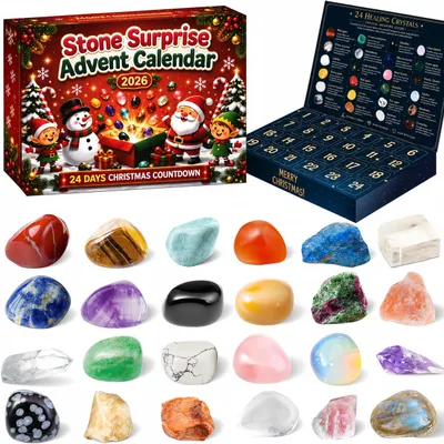 Produktbild von Edelstein Adventskalender,Kristall Weihnachtskalender 24 Tage für Kinder,Teenager und Erwachsene,zum Entdecken und Sammeln Weihnachtsgeschenke