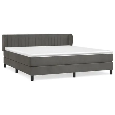 Immagine prodotto di vidaXL Letto a molle con materasso grigio scuro 180x200 cm in velluto