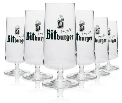 Produktbild von 6x Bitburger Bier Glas Pokal 200ml