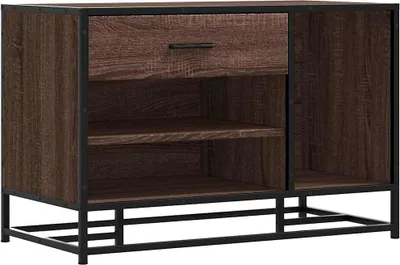 Immagine prodotto di vidaXL Panca per scarpe in rovere marrone 80x40x53,5 cm Materiale in legno metallo