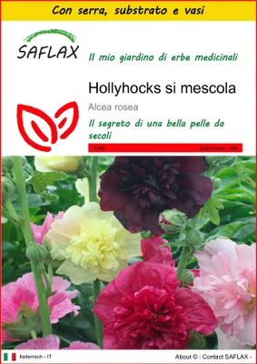 Immagine prodotto di SAFLAX Insieme di coltivazione - Hollyhocks si mescola - 100 semi - Alcea