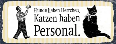 Produktbild von vianmo Holzschild 10x27 cm Katzenpersonal