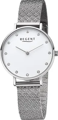 Produktbild von Regent Damen Uhr Metall Armbanduhr Metallarmband Analog silber D2URF1328