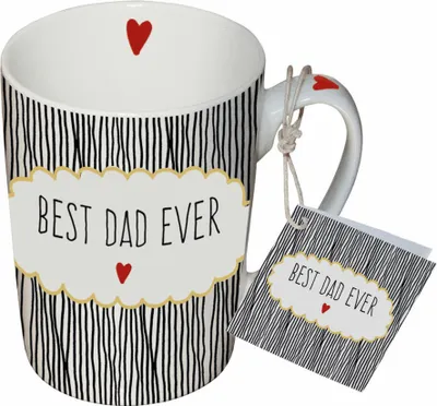 Produktbild von PPD Becher Best Dad, Henkelbecher, Kaffeetasse, Becher, Tasse, New Bone China, Schwarz / Weiß, 250 ml, 551278