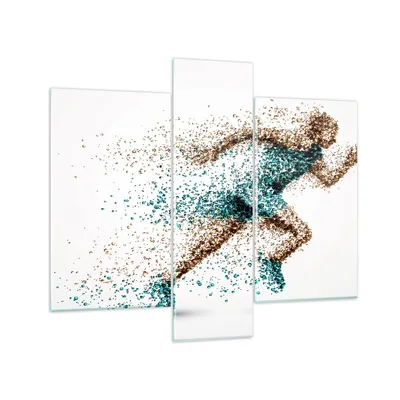 Produktbild von Bilder auf glas - Athlet sprinter sport läufer - 95x80cm - Glasbilder - Wandbilder - Kunstdruck - zum Aufhängen bereit - Wanddekoration aus Glas - Glas Bilder - Wandbild auf Glas - GCB95x80-2802