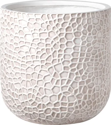 Produktbild von BELIANI Blumentopf Hellbeige Lehm-Faser-Mischung Rund 43x43x42 cm Modernes Design Großer Blumenkübel Übertopf Pflanzgefäß Indoor & Outdoor