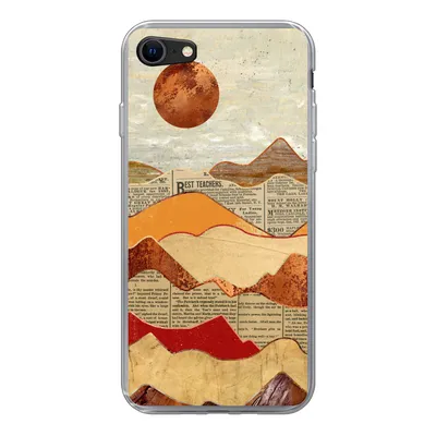 Produktbild von MuchoWow® Handyhülle Schutzhülle Hülle für iPhone 7 Vintage - Zeitung - Marmor Silikon Softcase Handy Hülle - Kartenhalter