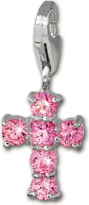 Image de SilberDream Charm pendentif croix rose zirconium 925 argent véritable FC205P