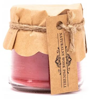 Produktbild von Łysoń Traditionelle rote Bienenwachskerze Naturduft