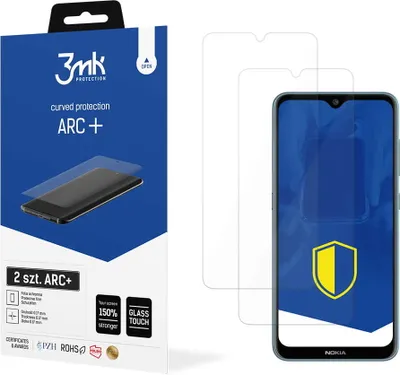 Produktbild von 3mk Display Schutzfolie ARC+ für Nokia 7.2  0,17mm Self-Heal (2 Stück)
