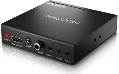 Produktbild von deleyCON SCART zu HDMI Konverter mit Audio Extractor SCART + HDMI Eingang auf HDMI Ausgang Koaxial + 3,5mm Audio Ausgang SCART auf HDMI