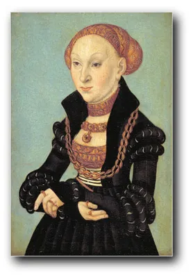 Immagine prodotto di Stampa d'arte raffigurante il "Ritratto della principessa Sibilla di Sassonia (1510–1569)" di Lucas Cranach (I) – 20 x 30 cm – non incorniciata