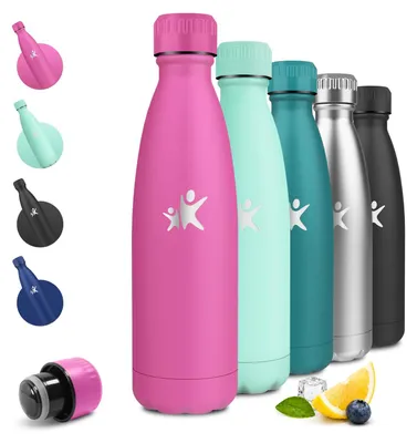 Obrázek produktu pro Termoska JAPORIA, 500 ml, termoska bez BPA, láhev na pití z nerezové oceli, uhlíková