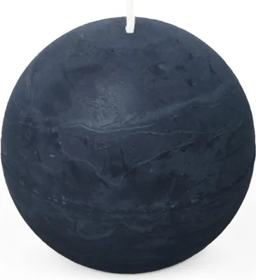 Produktbild von Dunkelblaue rustikale Kugelkerze, 80 mm Durchmesser