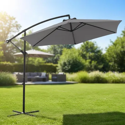 Produktbild von Ampelschirm Ø3 m Grün neigbar mit Kurbel für Garten & Terrasse