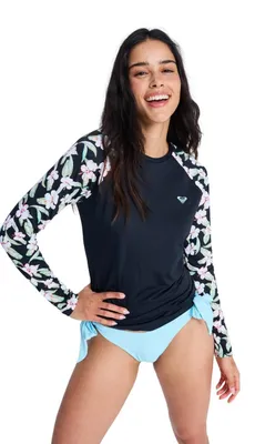 Image de T-shirt anti-UV pour femme ROXY en Élasthanne, anthracite, printemps, ravissant, taille S