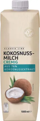 Produktbild von Kokosnussmilch 1 Liter (76% Kokosnussextrakt)