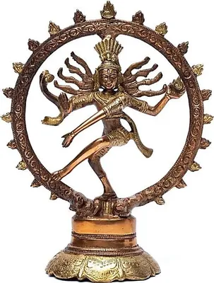 Zdjęcie produktu dla Shiva Nataraj Mosiądz Dwukolorowy - 736 G; 20 cm