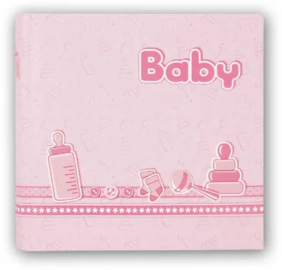 Image de Album photo pour bébé ZEP, rose, format 24x24 cm, avec 40 pages blanches