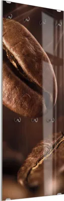 Produktbild von DEQORI Kleiderhaken aus Glas 50x125 cm 'Duftende Kaffeebohnen' Wand Garderobe Haken