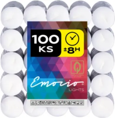 Obrázok produktu pre SVIEČKA ČAJOVÁ Emocio 8hodín 100kusov