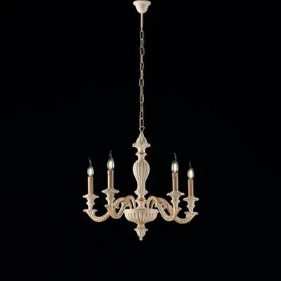 Obrázek produktu pro Shabby Chic Leonardo Lustr Ivory Gold 5 světel E14