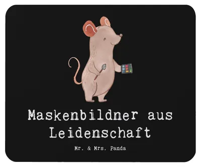 Produktbild von Mr. & Mrs. Panda Mousepad Maskenbildner Leidenschaft - Schwarz - Geschenk, Spruch, Ausbildung, Kosmetikstudio, Mauspad, computer, Witzig, Mouse Pad, mousematte, pc