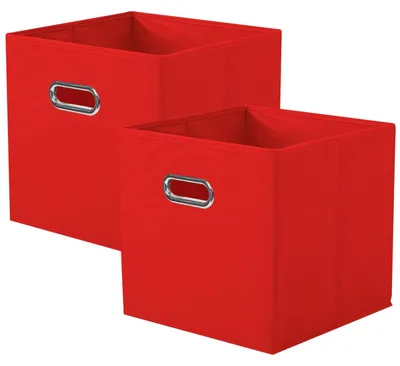 Produktbild von Stoffaufbewahrungsboxen, 2-teiliges Set faltbarer Aufbewahrungswürfel mit Metallgriff für Kleiderschrank und Spielzeug