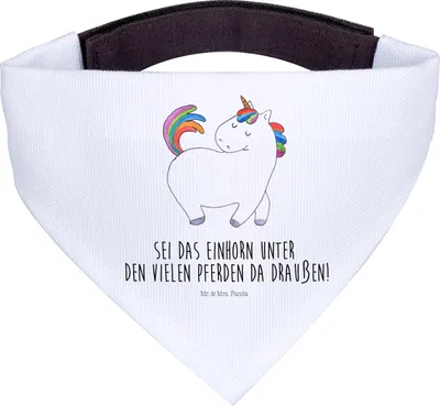 Produktbild von Mr. & Mrs. Panda Bandana Einhorn Stolzieren - Weiß - Geschenk, Hunde Halstuch, Anders, für Hund, Hundehalstuch, Pferd, Stolz, Unicorn, Freundin