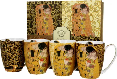 Image de Duo de tasses à café Klimt en porcelaine, mug, tasse à thé, tasse à café avec anse 350 ml
