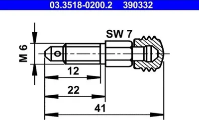 Produktbild von ATE Entlüftungsschraube Entlüfterschraube 03.3518-0200.2 22,0mm