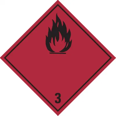 Produktbild von Dreifke® Gefahrzettel, Gefahrgutklasse 3 - Entzündbare flüssige Stoffe (rot/s...