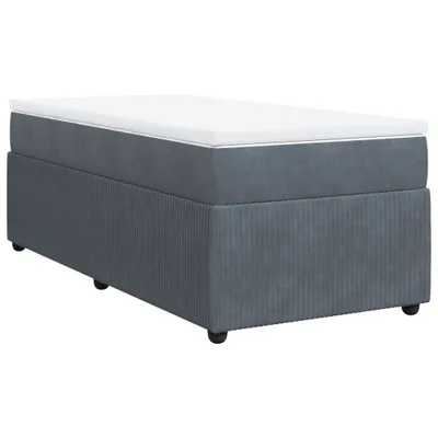 Produktbild von Boxspringbett mit Matratze Dunkelgrau 90x200 cm Samt