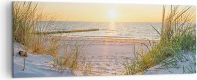 Produktbild von Bild auf Leinwand - Leinwandbild - Düne Strand Meer - 140x50cm - Wand Bild - Wanddeko - Wandbilder - Leinwanddruck - Bilder - Kunstdruck - Wanddekoration - Leinwand bilder - Wandkunst - AB140x50-3989