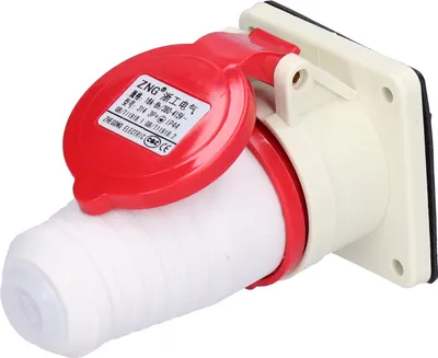 Obrázok produktu pre Sada 3-fázovej vodotesnej zásuvky s 4-kolíkovou zástrčkou pre zapustenú montáž, 380 V, 415 V, 16 A, 3P+E