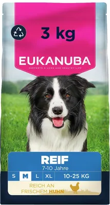 Imagen del producto de Alimento para perros EUKANUBA Mature Medium, rico en pollo fresco, 3 kg