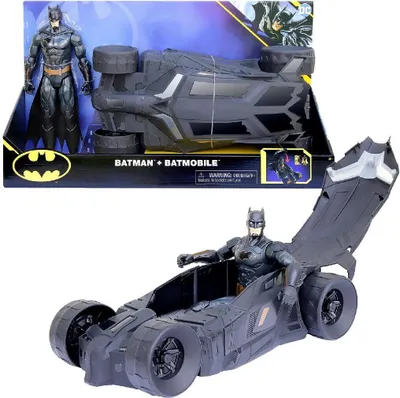 Produktbild von Batman - DC Comics - Batman & Batmobile Set - Batman 30 cm Action Figur & Batman Auto - Spielzeug für Kinder ab 3 Jahren + DC COMINCS