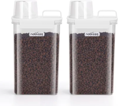 Produktbild von 2er-Pack Luftdichte Hundefutter Vorratsbehälter Wasserdichter,2.5L Futtertonne Hund mit Messbecher, für Hundefutter, Katzenfutter, Getreide, Körner