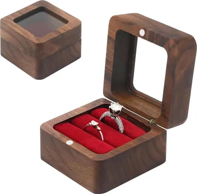 Produktbild von Holzverlobungsringbox Doppel