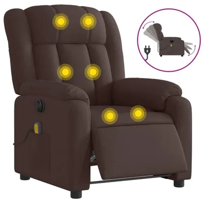 Produktbild von Massagesessel Elektrisch Dunkelbraun Stoff