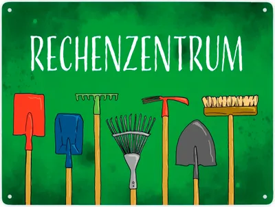 Produktbild von Rechenzentrum Metallschild XXL in 28x38 cm mit Gartengeräten
