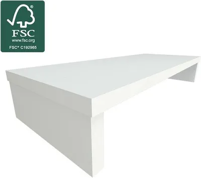 Zdjęcie produktu dla Stojak pod telewizor z drewna z certyfikatem  90 x 35 x 15 cm, biały, nośność 60 kg